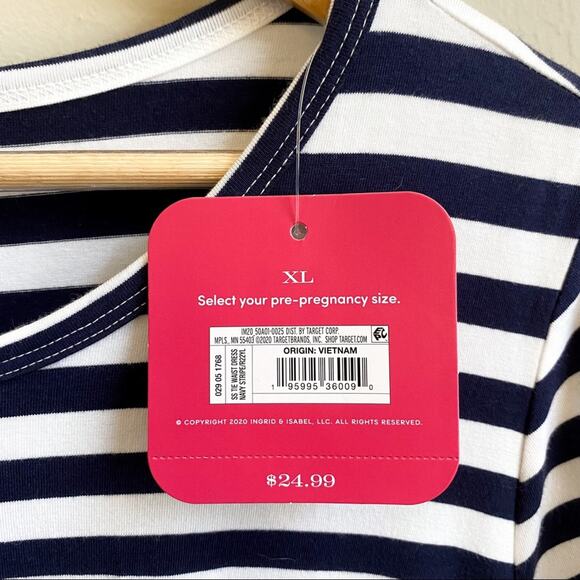 NWT Isabel Maternity‎ Navy Stripe Dress - Picture 8 of 8